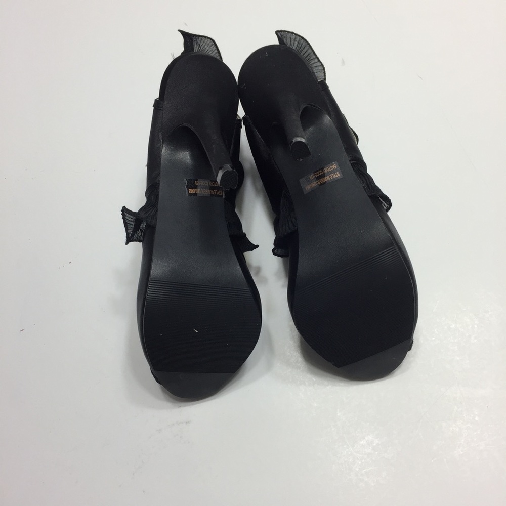 WILD ROSE Heels Stiletto Shoe 7 Black Ruffle Urban - Picture 3 of 8